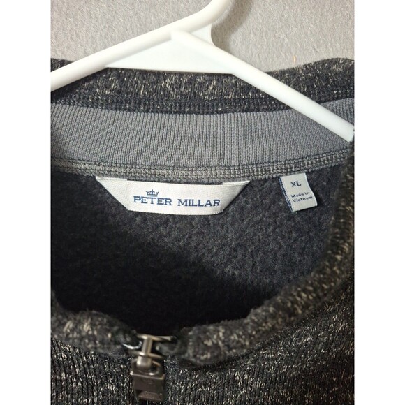 Peter Millar Crown Fleece 1/4 Zip Pullover Sweater Black Men’s XL MF23K60 Golf - Picture 4 of 8